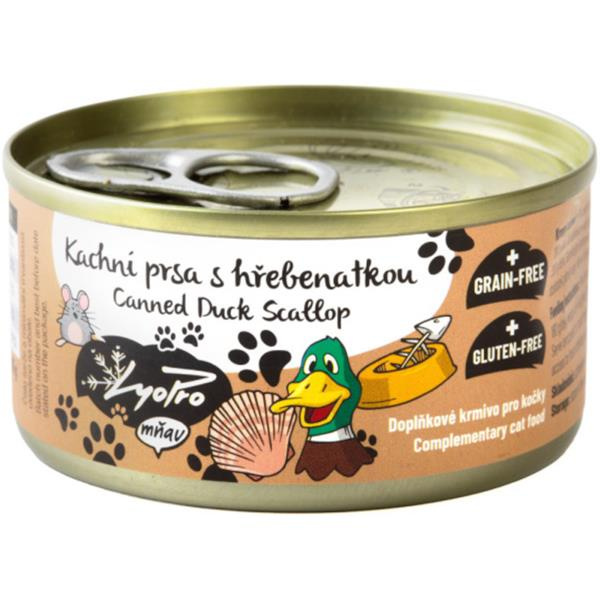 Lyopro mňau konz. Kachní prsa s hřebenatkou 85g