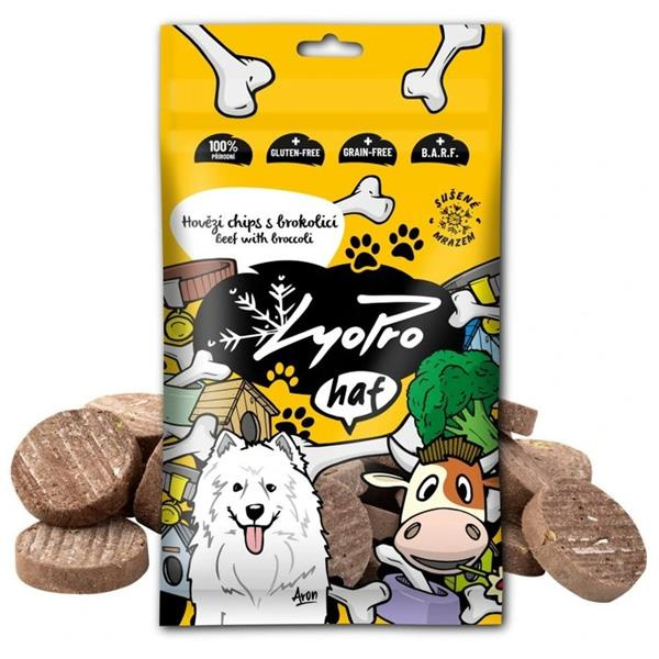LyoPro Dog Hovězí chips s brokolicí 50 g