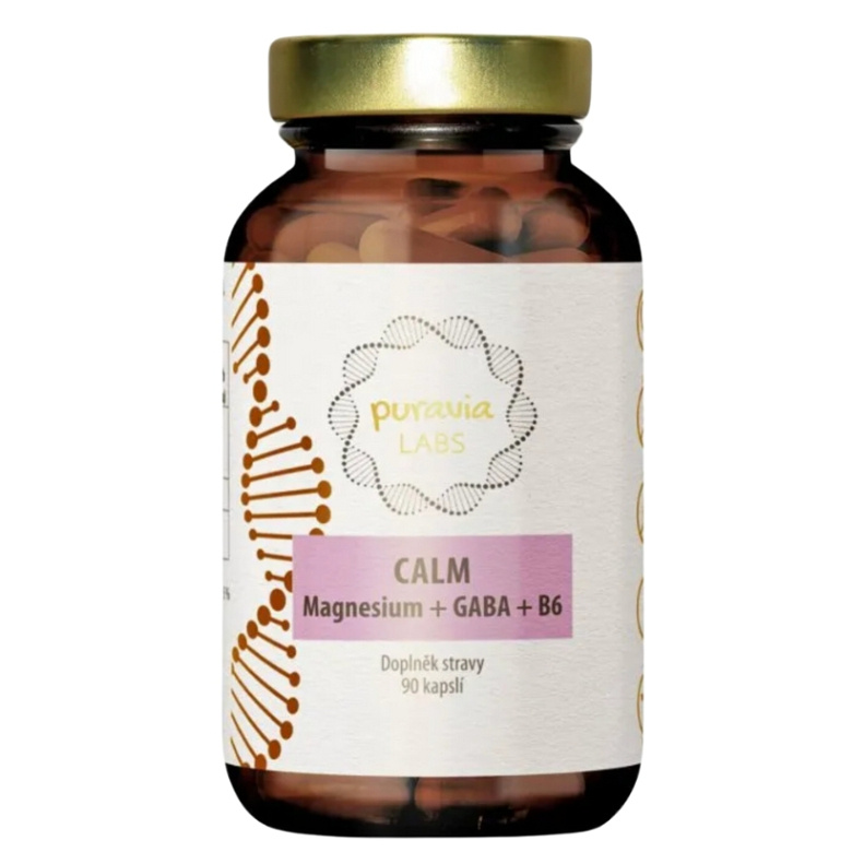 Puravia LABS CALM Magnesium + GABA + B6, 90 kapslí