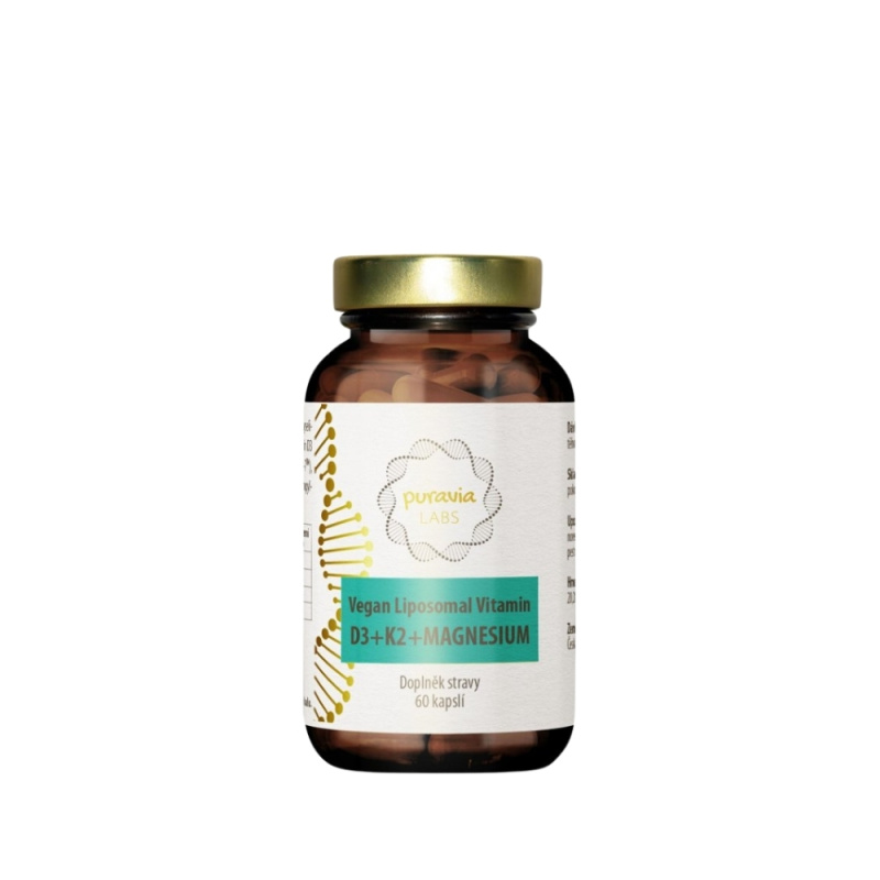 Puravia LABS Liposomální vitamín D3 + K2 + Magnesium, 30ks