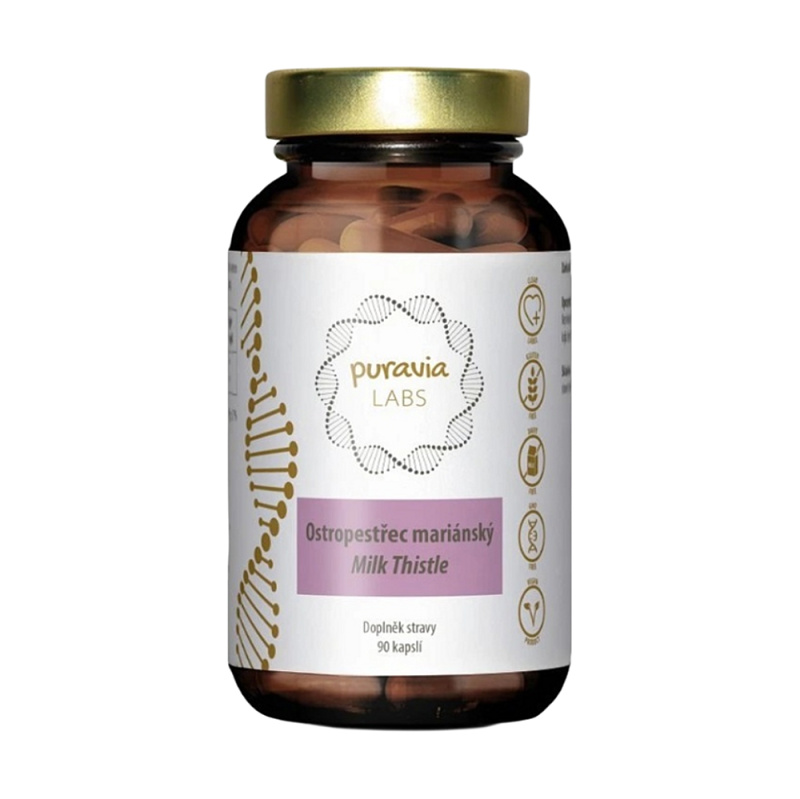 PURAVIA LABS Ostropestřec mariánský podpora funkce jater 90 kapslí