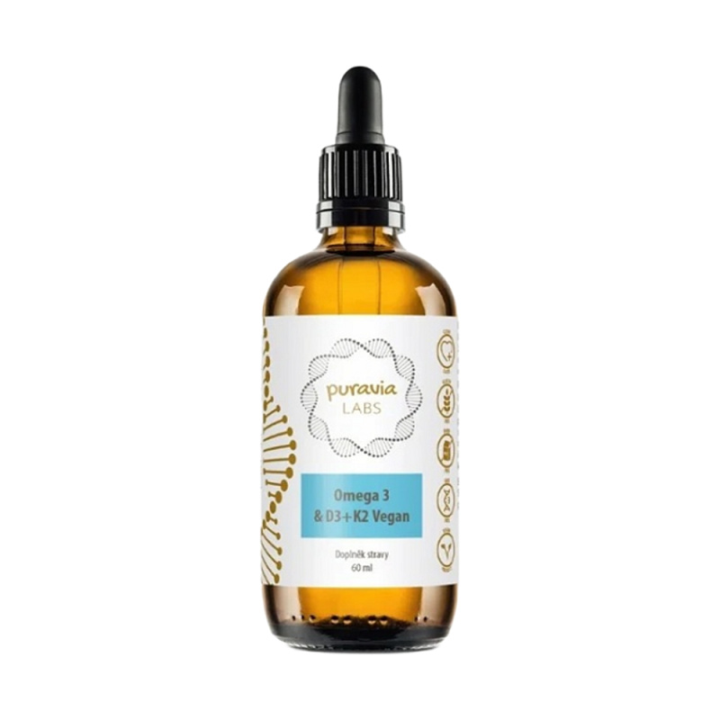 PURAVIA LABS Prenatal omega 3 & D3 + K2 vegan 60 ml