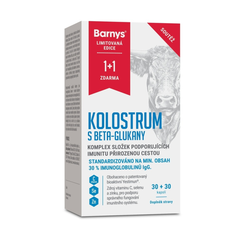 Barnys Kolostrum s betaglukany limitovaná edice 30+30 kapslí