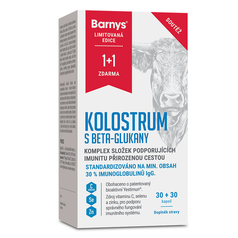 Barnys Kolostrum s betaglukany limitovaná edice 30+30 kapslí