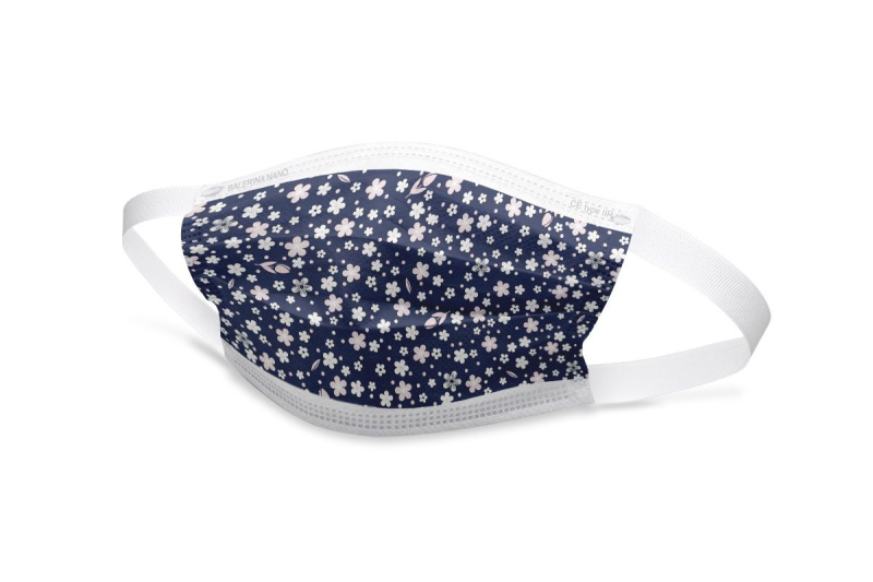 10x stylová nano rouška IIR Balerina - Modrá květina (č.8)