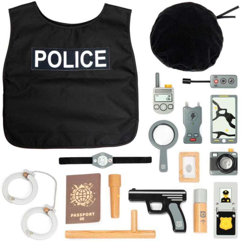 Hrací sada tématická - Policejní dřevěná (UMU)