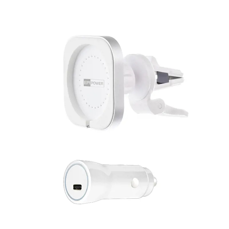 ER POWER držák pro MagSafe nabíječku do auta bílá Bílá