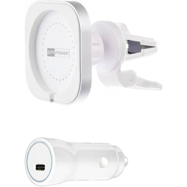 ER POWER držák pro MagSafe nabíječku do auta bílá Bílá