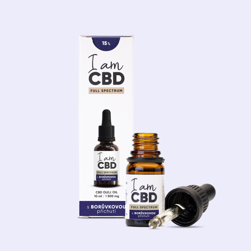 I am CBD Full Spectrum CBD olej 15% 10 ml s borůvkovou příchutí