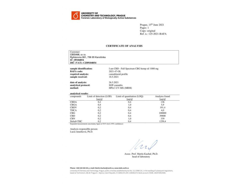 I am CBD Full Spectrum CBG konopný olej 10% 10 ml original