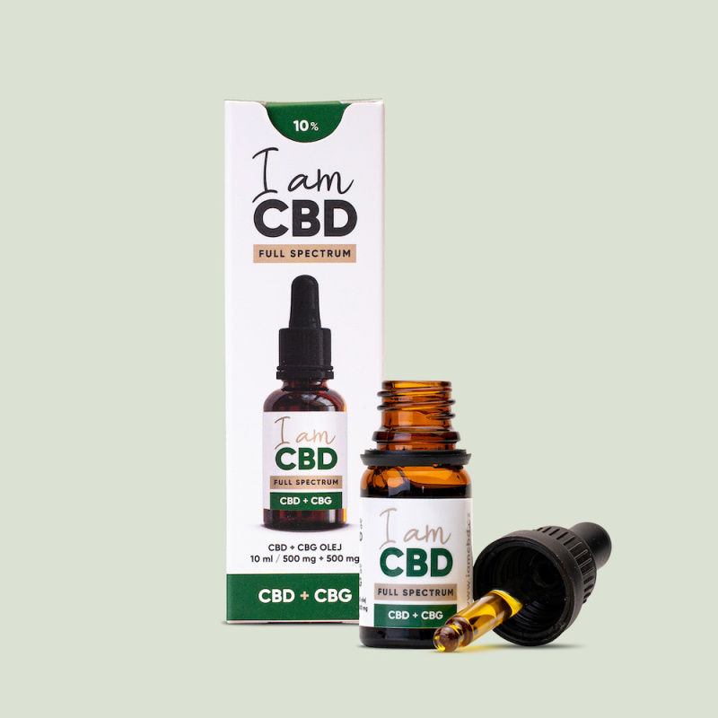 I am CBD Full Spectrum CBD 5 % + CBG 5 % konopný olej, 10 ml