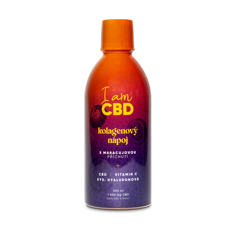 I am CBD Kolagenový nápoj s CBD, vitamínem C a kys. hyaluronovou 500ml, 30 dávek