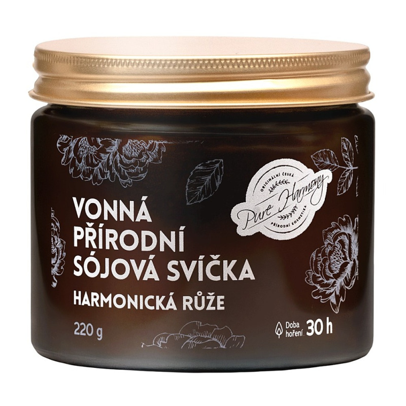 PURE HARMONY Přírodní vonná sójová svíčka Harmonická růže 220 g