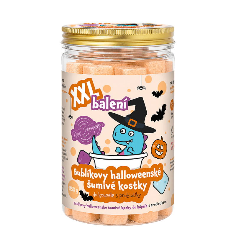 PURE HARMONY Bublíkovy halloweenské šumivé kostky XXL 1150 g