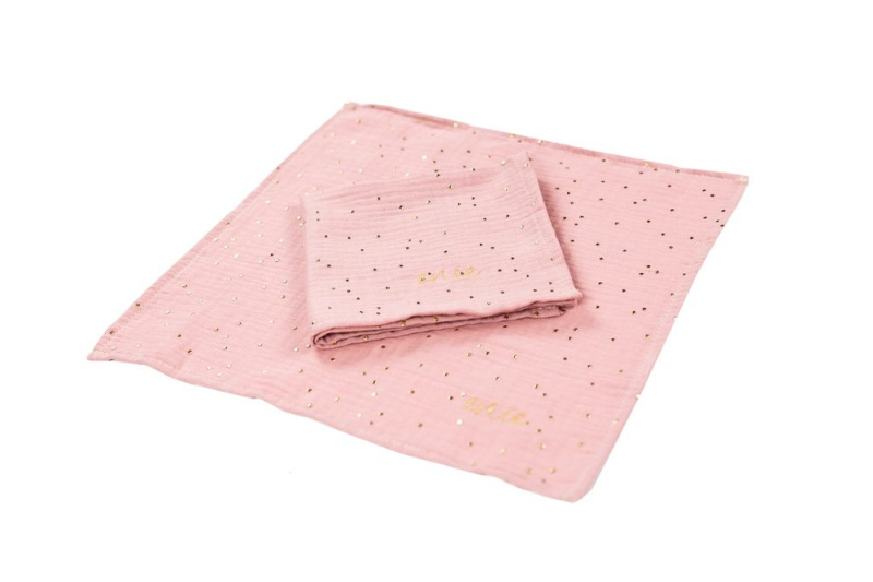 enie baby Mušelínové plenky 30x30cm 2ks - vínové se zlatými puntíky