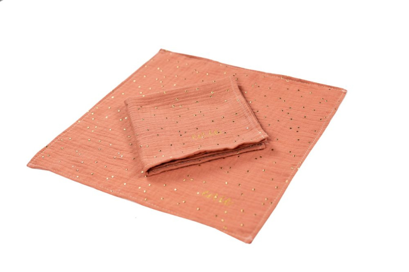 enie baby Mušelínová zavinovací plena 120x120cm melange se zlatými puntíky - 1ks