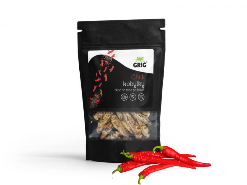 Grig Sušené kobylky, 8 g Příchuť: Chilli