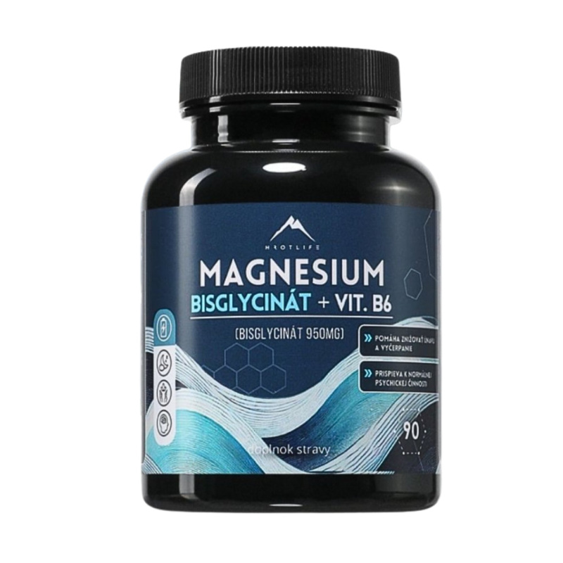 Hrotlife Magnézium bisglycinát + vitamín B6 90 kapslí