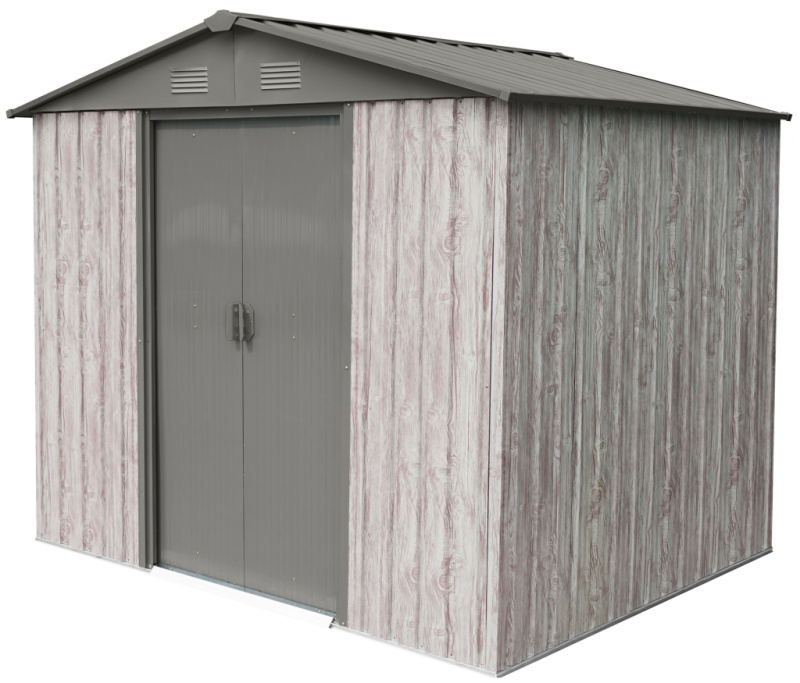 Zahradní domek BestBerg ZDB-4SD / 4,1 m² / 236 x 174 x 206 cm / bílé dřevo/šedá