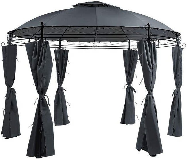 Zahradní altán s LED solárním osvětlením BestBerg BBGG-20 / 350 x 274 cm / šedá