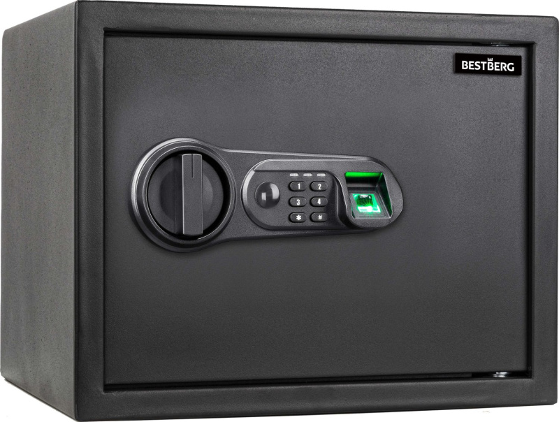 Digitální trezor na otisk prstu BestBerg BBSB-2F / 30 x 38 x 30 cm / černá