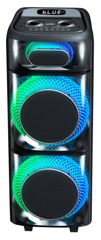 Přenosný party reproduktor BestBerg BBPS-2400 / Bluetooth / 2400 W / černá