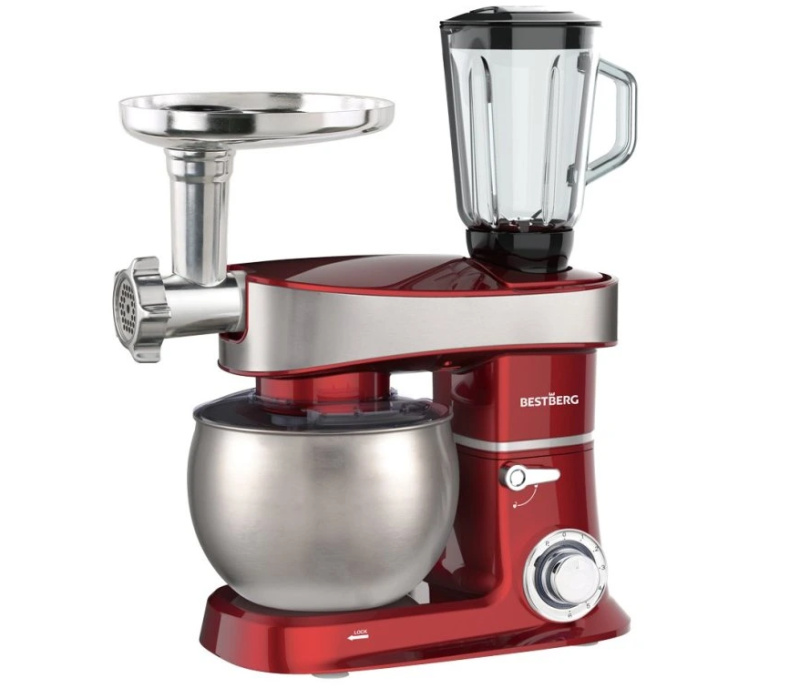 Multifunkční kuchyňský robot BestBerg BBR-2000R / 2000 W / 6 l / 6 rychlostí / červená