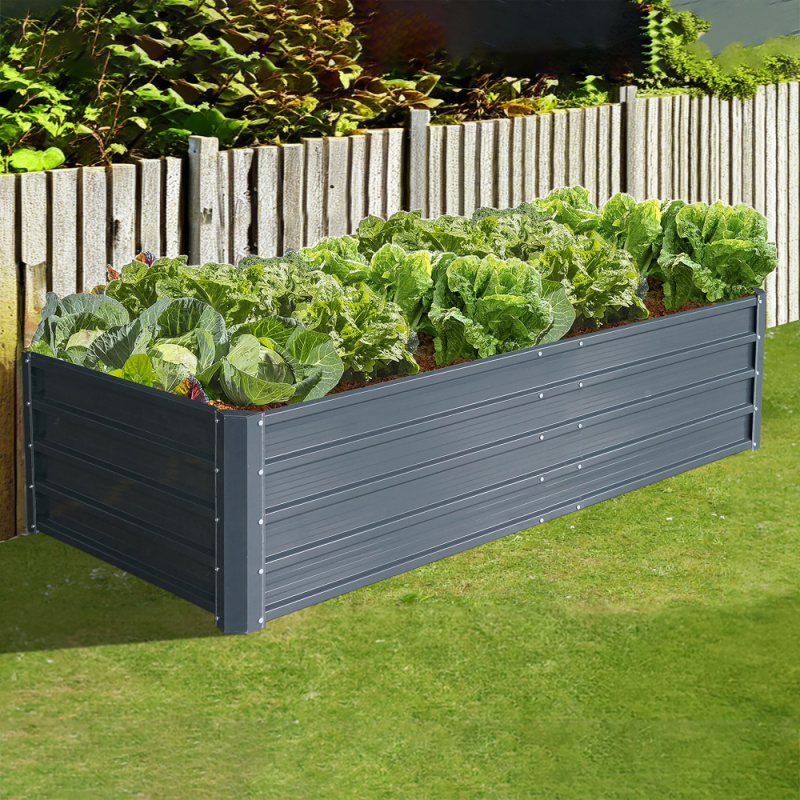 Vyvýšený zahradní záhon BestBerg VZ-800A / 800 l / 180 x 90 x 47 cm / šedá
