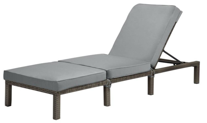 Polohovatelné ratanové lehátko BestBerg BBRF-1140G / šedá
