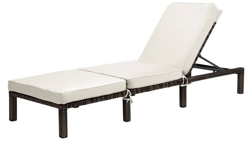 Polohovatelné ratanové lehátko BestBerg BBRF-1140BR / hnědá/krémová