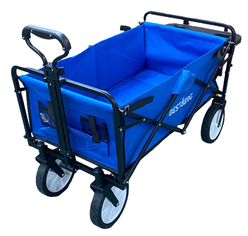 Skládací zahradní / plážový vozík BestBerg BBBW-10BE / nosnost 70 kg / modrá