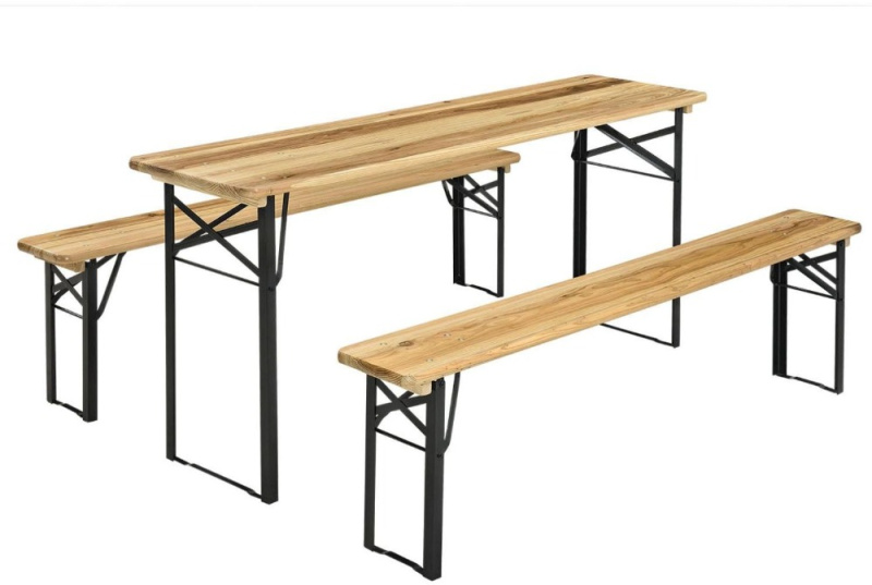 Dřevěný pivní set BestBerg BBBS-28 / 177 x 46 x 75 cm