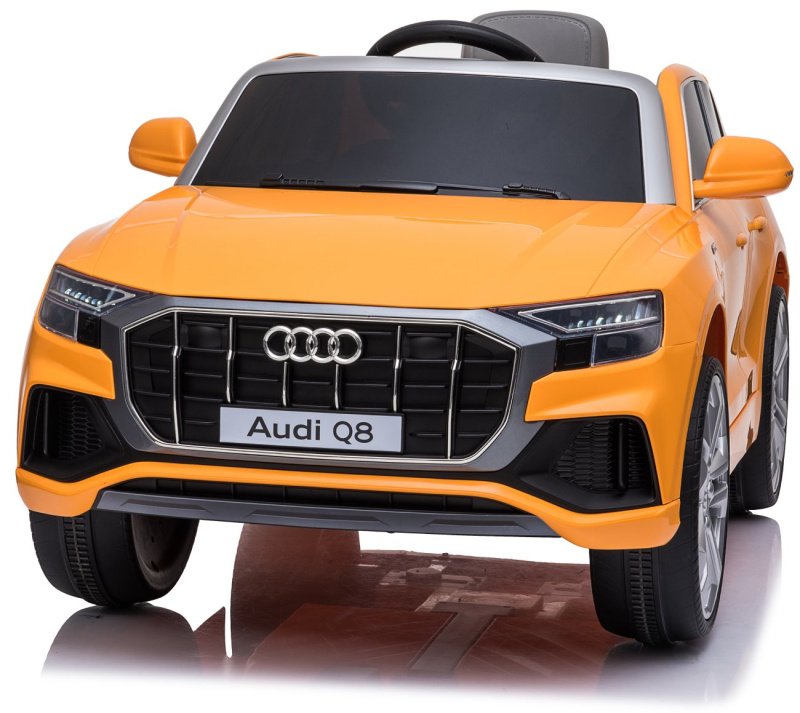 Dětské elektrické autíčko s dálkovým ovládáním BestBerg BBCC-70O – Audi Q8 / od 3 let / nosnost 30 kg / oranžová