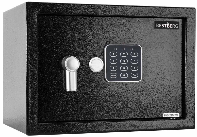 Digitální trezor BestBerg BBSB-3C / 20 x 31 x 20 cm / černá