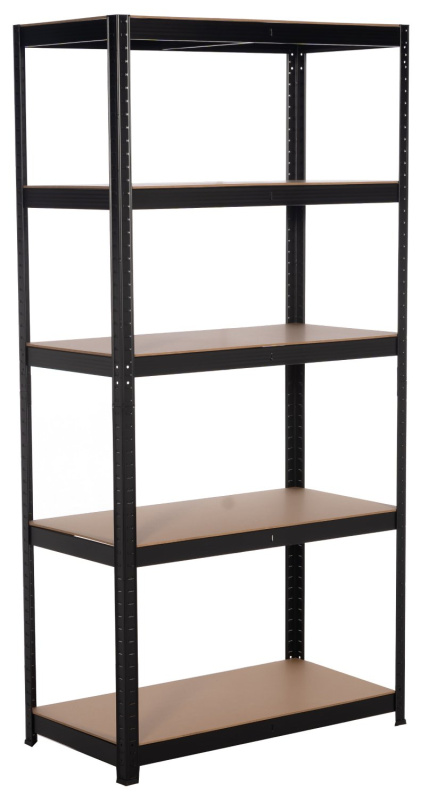 Kovový regál BestBerg BBMS-10B / 90 x 180 x 40 cm / 5 polic / černá/hnědá