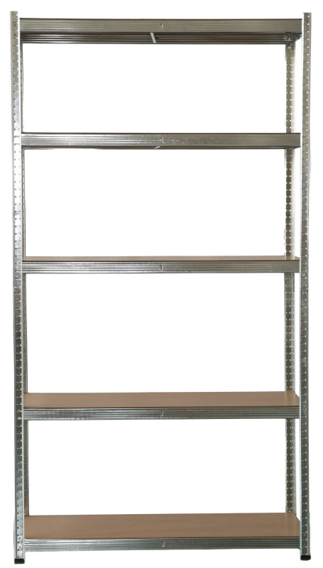 Kovový regál BestBerg BBMS-30 / 120 x 180 x 45 cm / 5 polic / stříbrná/hnědá