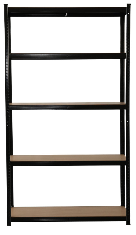Kovový regál BestBerg BBMS-30B / 120 x 180 x 45 cm / 5 polic / černá/hnědá