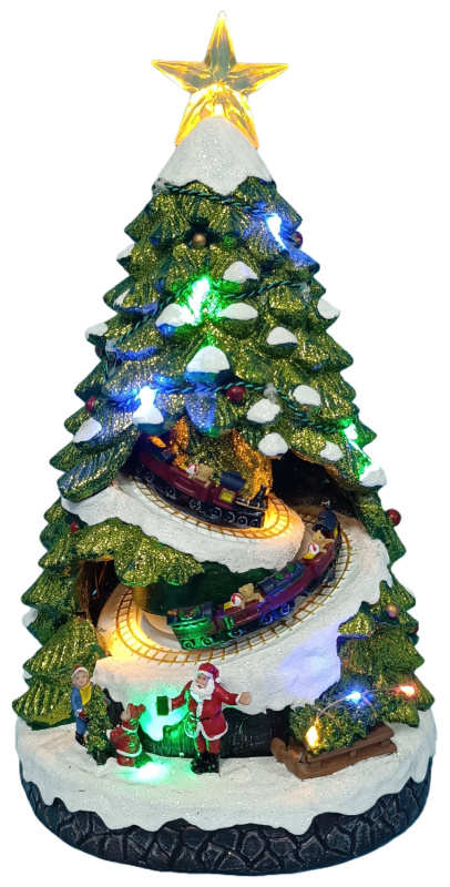 Vánoční scénka s osvětlením a melodií – stromeček BestBerg BBXS-323 / 22,2 x 21 x 38,3 cm