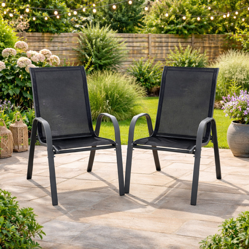 Sada dvou zahradních křesel BestBerg BBGF-CH2 / 2 ks / antracit