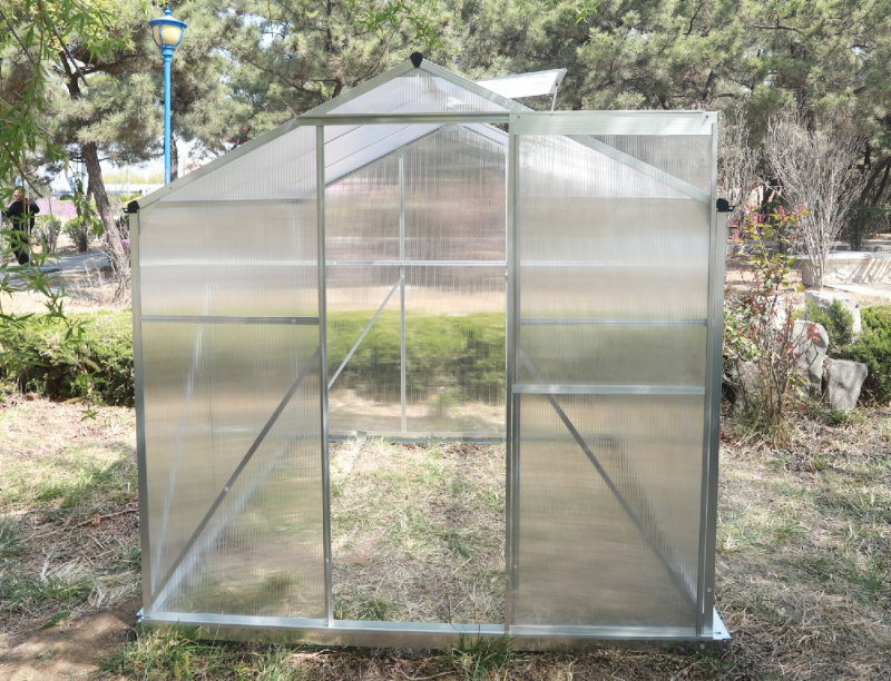 Skleník se základnou BestBerg BBGH-606S / 3,61 m² / 190 × 190 × 194 cm / stříbrná