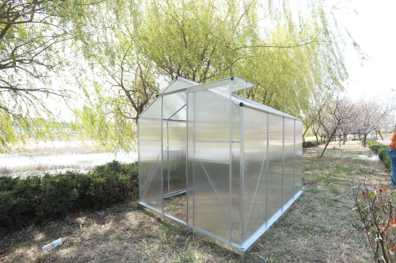 Skleník se základnou BestBerg BBGH-806S / 4,8 m² / 252 × 190 × 194 cm / stříbrná