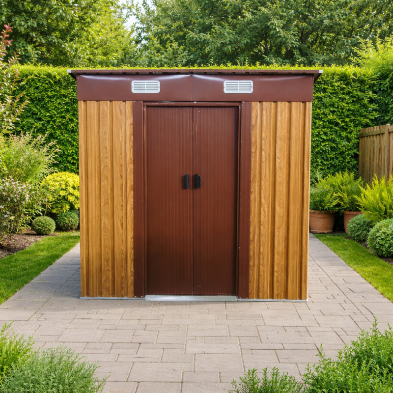 Zahradní domek BestBerg BBSH-406W / 2,25 m² / 121 x 194 x 192 cm / dekor dřeva/hnědá