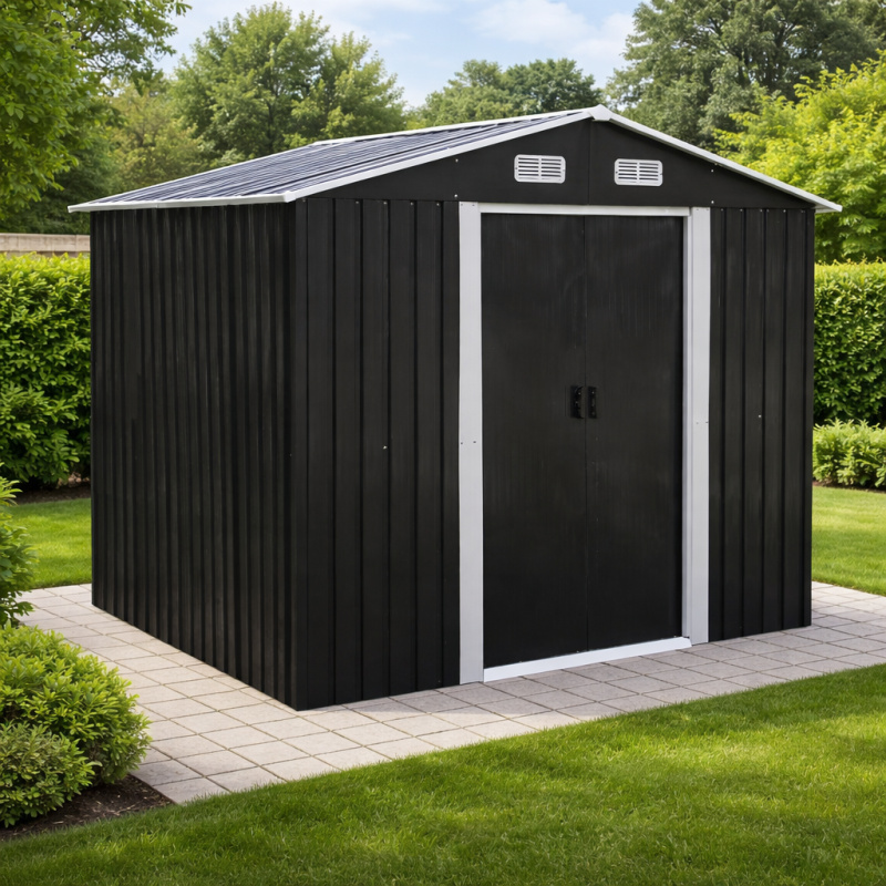 Zahradní domek BestBerg BBSH-608A / 5,3 m² / 205 x 257 x 202 cm / antracit/bílá