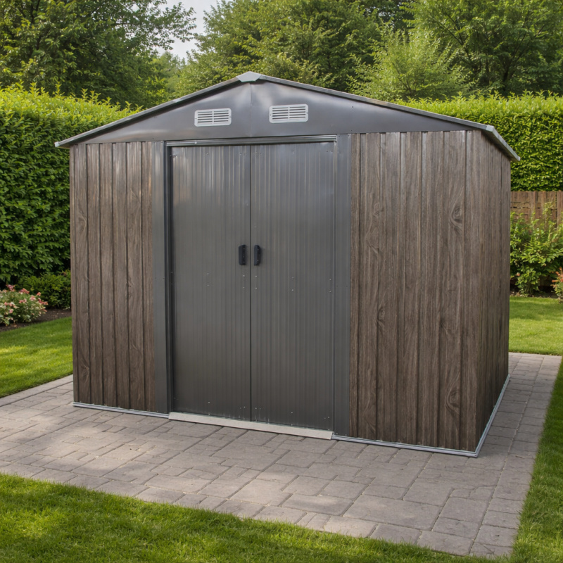 Zahradní domek BestBerg BBSH-608WT / 5,3 m² / 205 x 257 x 202 cm / bílé dřevo/taupe