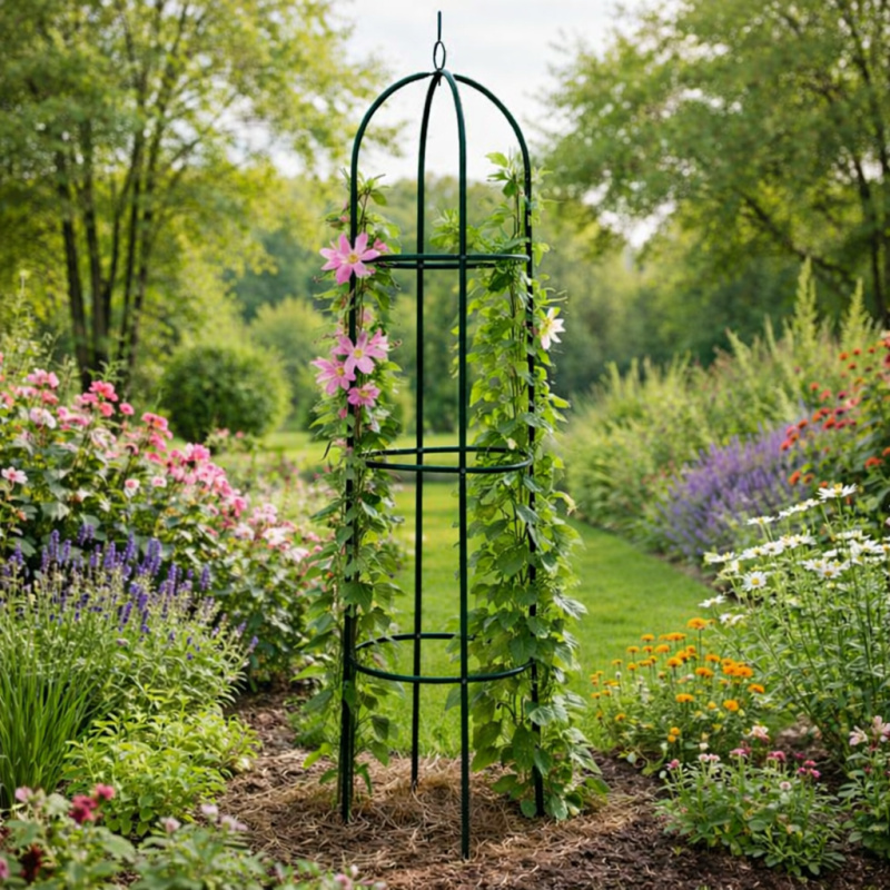 Zahradní obelisk pro květiny BestBerg BBFA-1010 / 190 x 40 x 40 cm / zelená