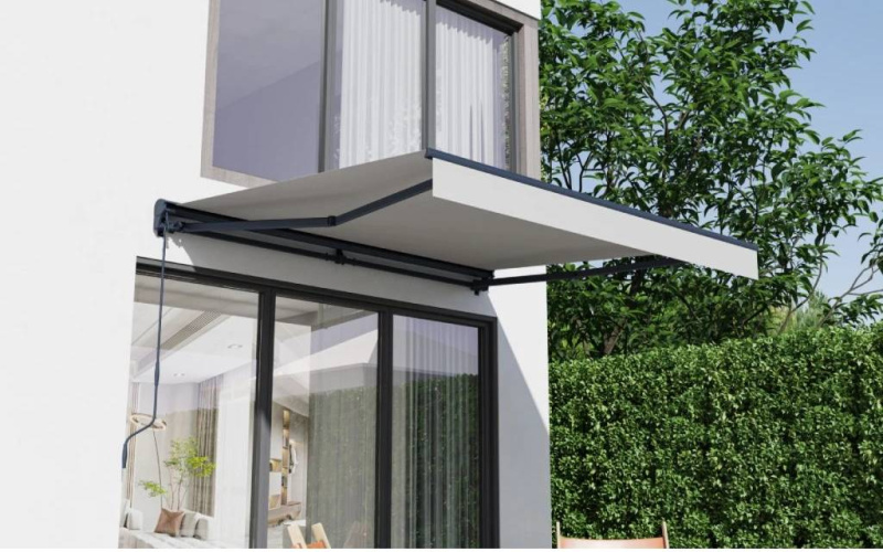 Elektrická markýza BestBerg BBSU-E295LG / 295 x 250 cm / světle šedá