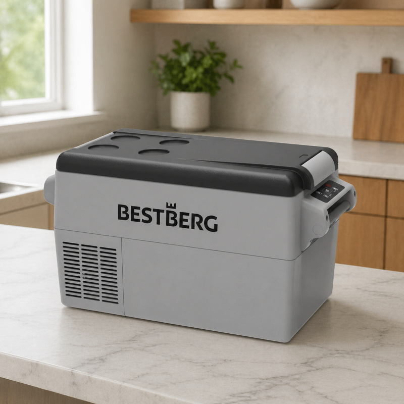 Přenosná kompresorová autochladnička BestBerg BBPF-35 / 35 l / 45 W / šedá/černá
