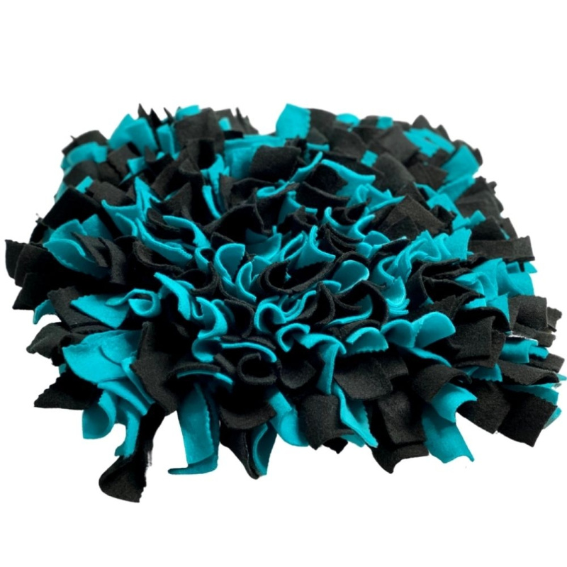 Čmuchacíkoberečky.cz® Čmuchací kobereček extra hustý ČERNÝ-TMAVĚ TYRKYSOVÝ 215/60X2