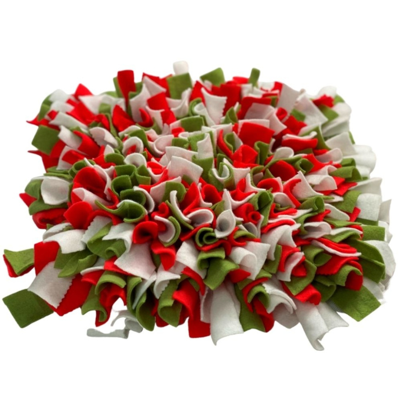 Čmuchacíkoberečky.cz® Čmuchací kobereček extra hustý ČERVENO-ZELENO-BÍLÝ 146/45X2