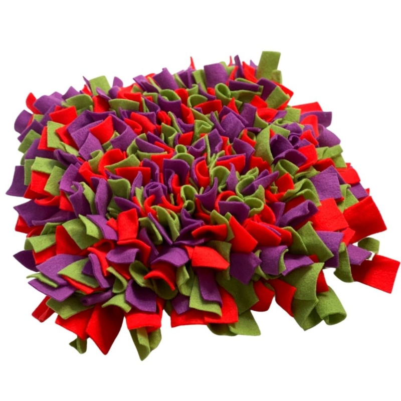 Čmuchacíkoberečky.cz® Čmuchací kobereček extra hustý ČERVENO-ZELENO-FIALOVÝ 416/60X